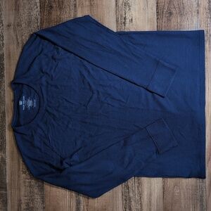 Mack Weldon Waffle Knit Thermal Long Sleeve Shirt Size XL In Navy Blue